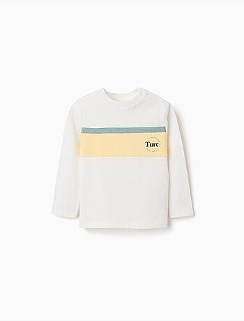 T-shirt en coton à manches longues et imprimé