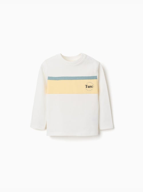 T-shirt en coton à manches longues et imprimé - Kiabi