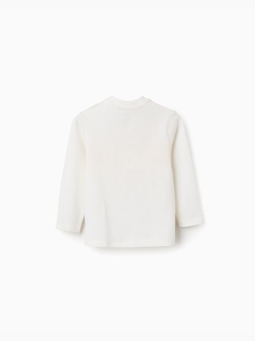 T-shirt en coton à manches longues et imprimé - Kiabi