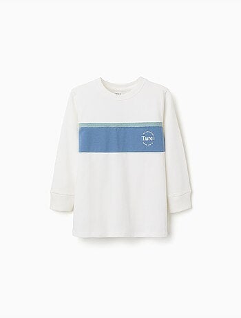 T-shirt en coton à manches longues et imprimé