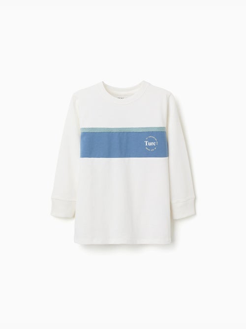 T-shirt en coton à manches longues et imprimé - Kiabi
