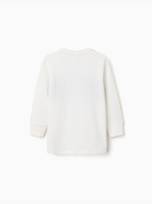 T-shirt en coton à manches longues et imprimé - Kiabi