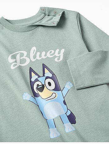 T-shirt en coton à manches longues et imprimé Bluey