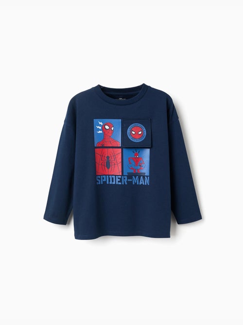 T-shirt en coton à manches longues et imprimé Spider-Man - Kiabi