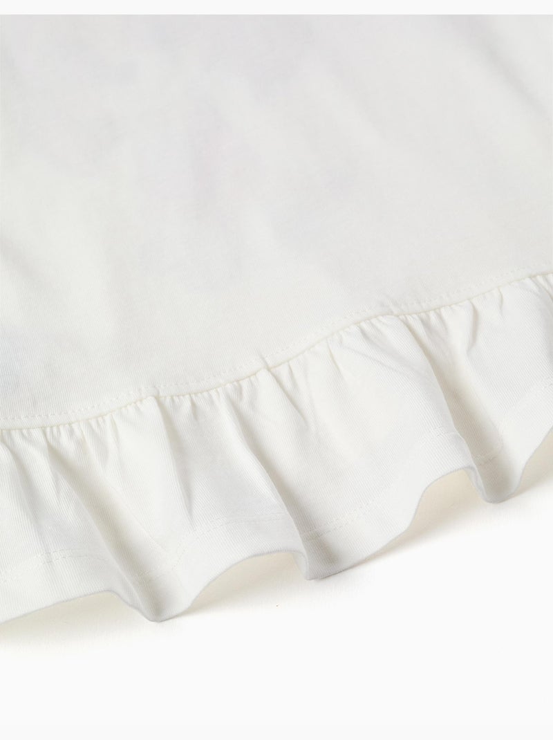 T-shirt en coton à manches longues et imprimé Stella Blanc - Kiabi