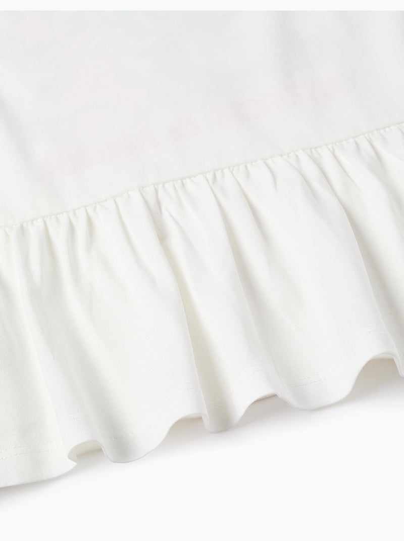 T-shirt en coton à manches longues et imprimé Stitch et Angel Blanc - Kiabi