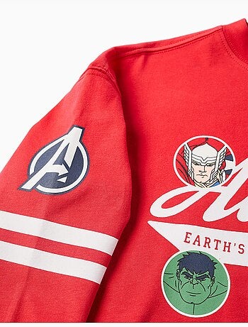 T-shirt en coton à manches longues et imprimés Avengers