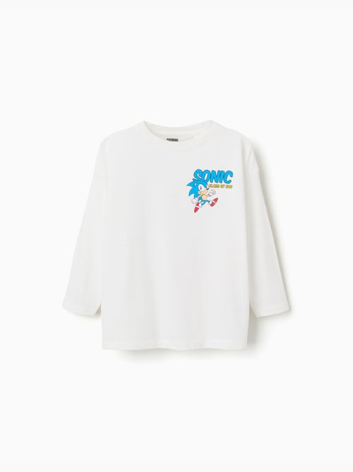 T-shirt en coton à manches longues et imprimés Sonic - Kiabi