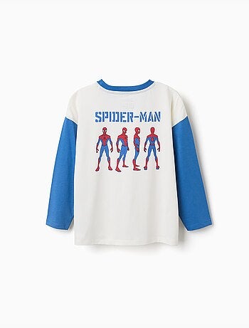 T-shirt en coton à manches longues et imprimés Spider-Man