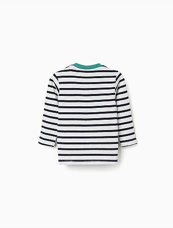 T-shirt en coton à manches longues et rayures
