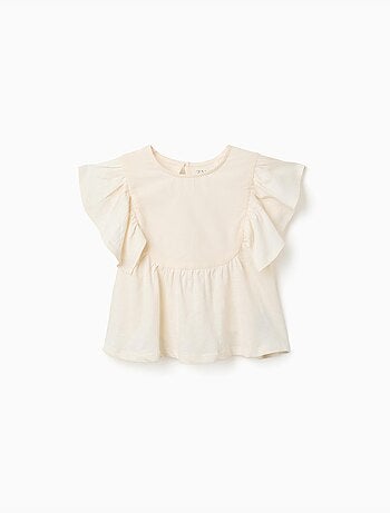 T-shirt en coton à manches volantées