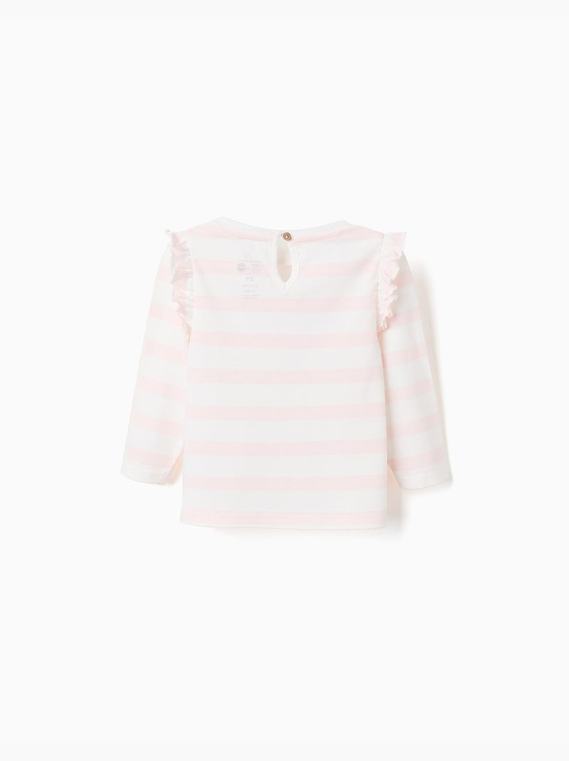 T-shirt en coton à rayures avec imprimé Hello Kitty Rose clair - Kiabi