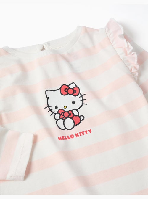 T-shirt en coton à rayures avec imprimé Hello Kitty - Kiabi