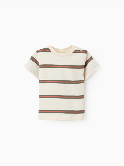 T-shirt en coton à rayures - Kiabi