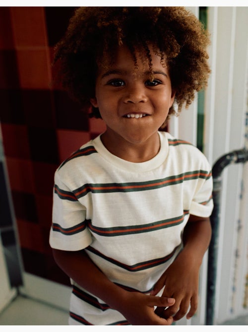 T-shirt en coton à rayures - Kiabi