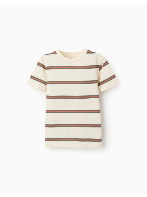 T-shirt en coton à rayures - Kiabi