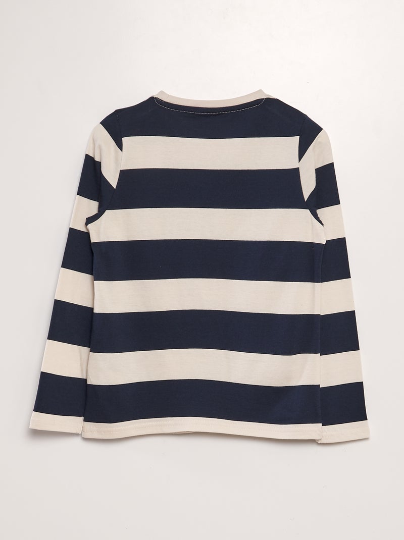T-shirt en coton à rayures Bleu marine - Kiabi