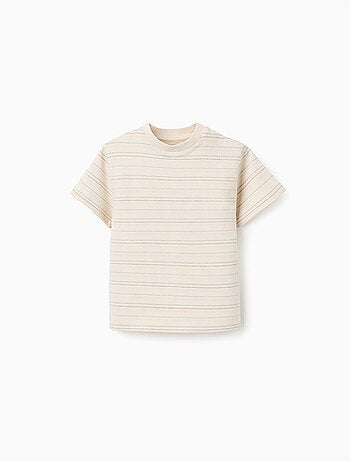 T-shirt en coton à rayures jacquard
