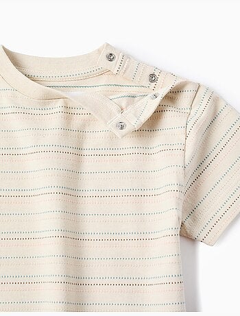 T-shirt en coton à rayures jacquard