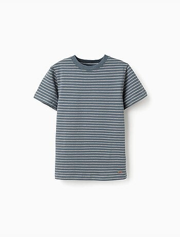 T-shirt en coton à rayures jacquard