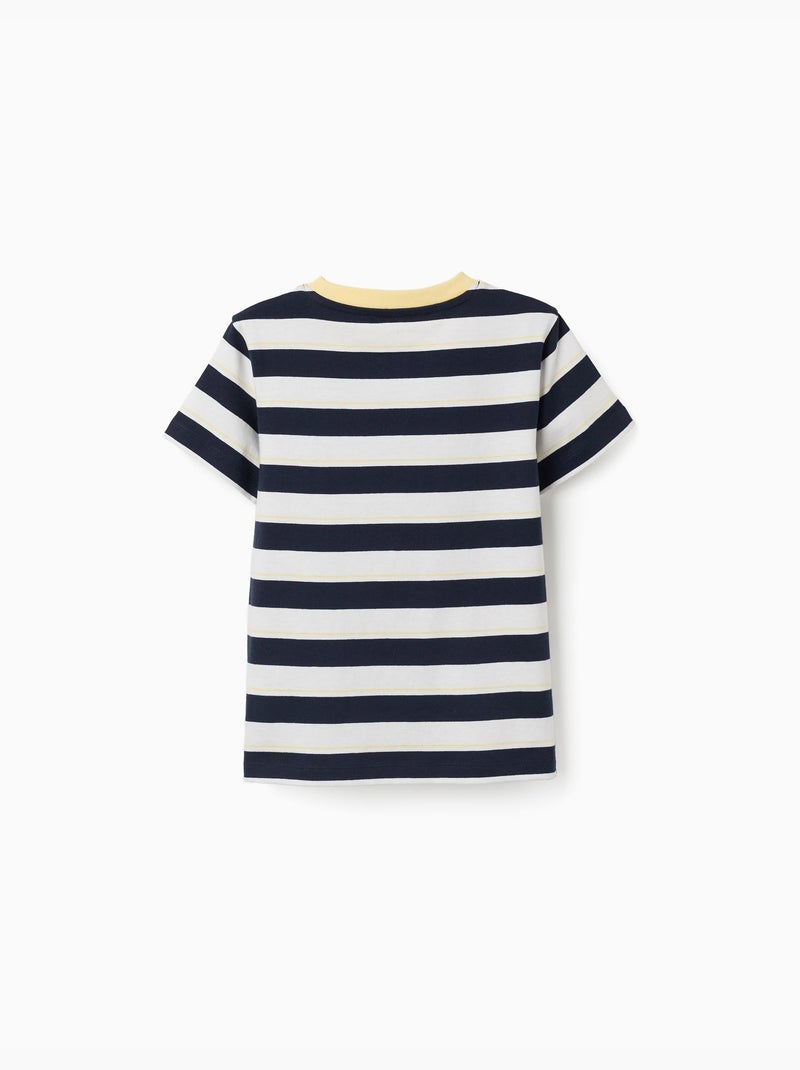 T-shirt en coton à rayures Jaune clair - Kiabi