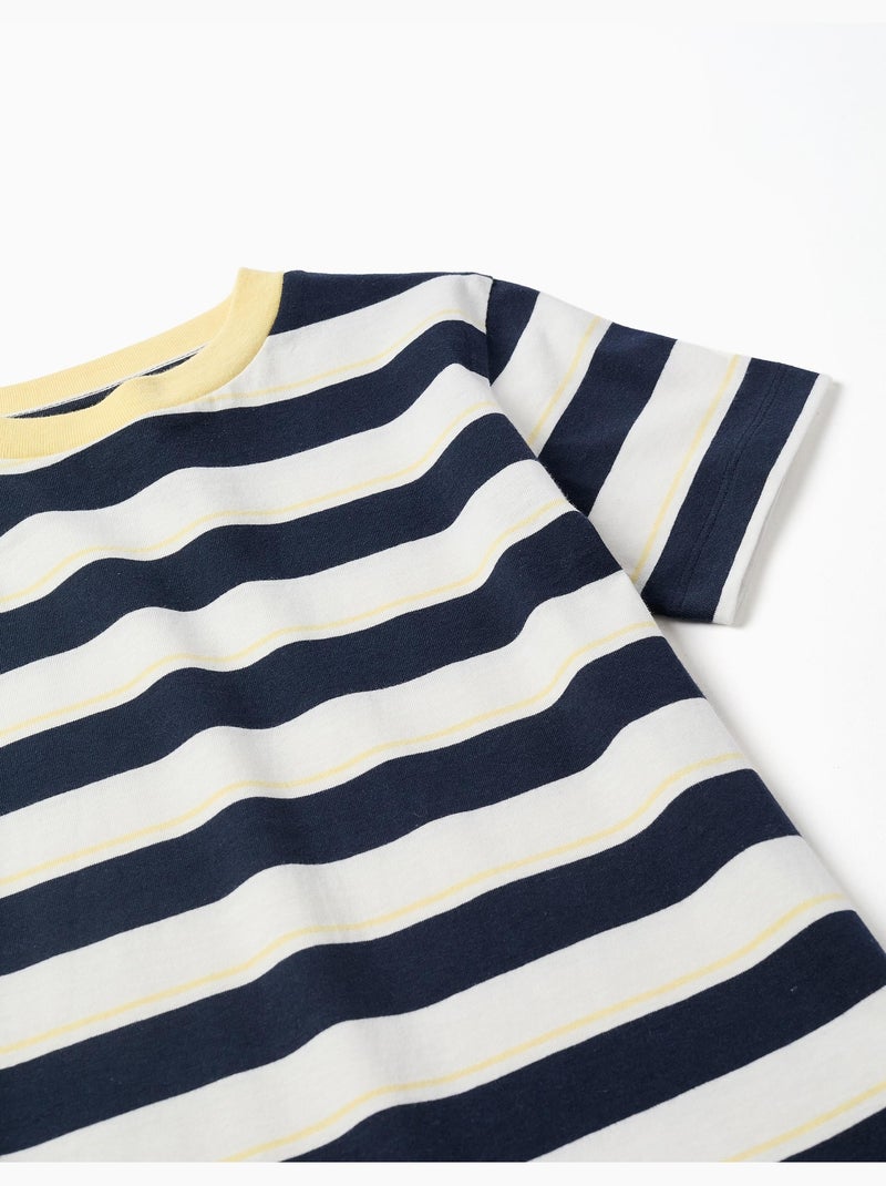 T-shirt en coton à rayures Jaune clair - Kiabi