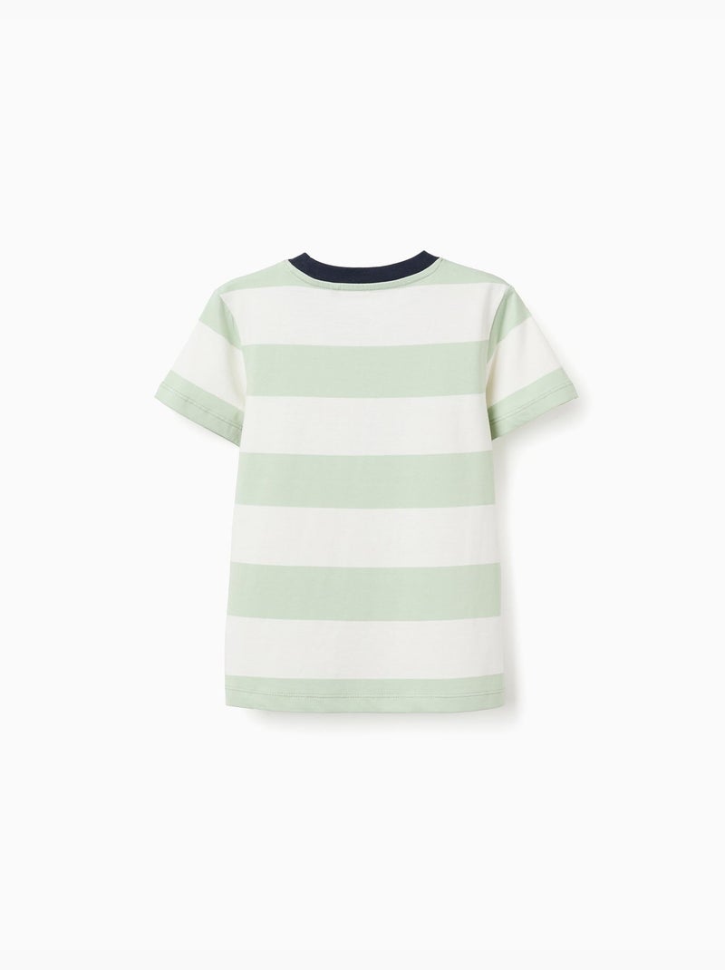 T-shirt en coton à rayures Vert clair - Kiabi