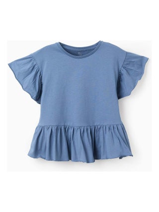 T-shirt en Coton à Volants