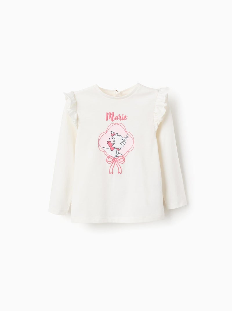 T-Shirt en Coton à Volants Marie Blanc - Kiabi