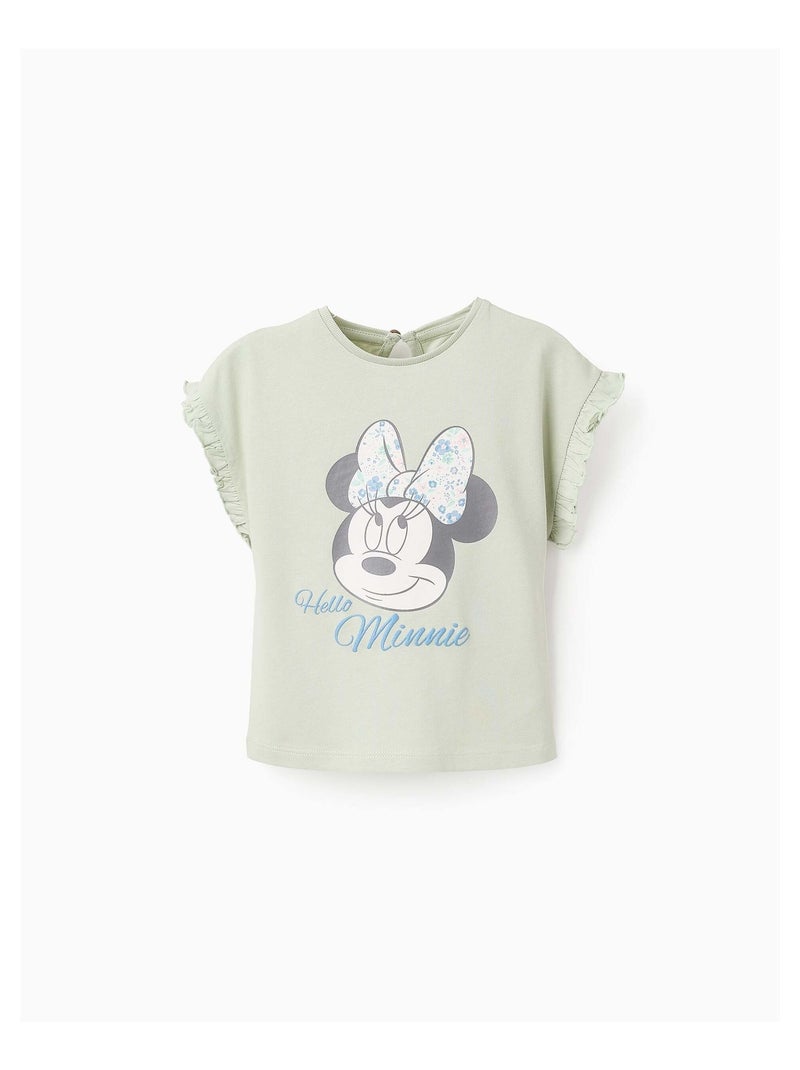 T-shirt en Coton à Volants Minnie Vert clair - Kiabi