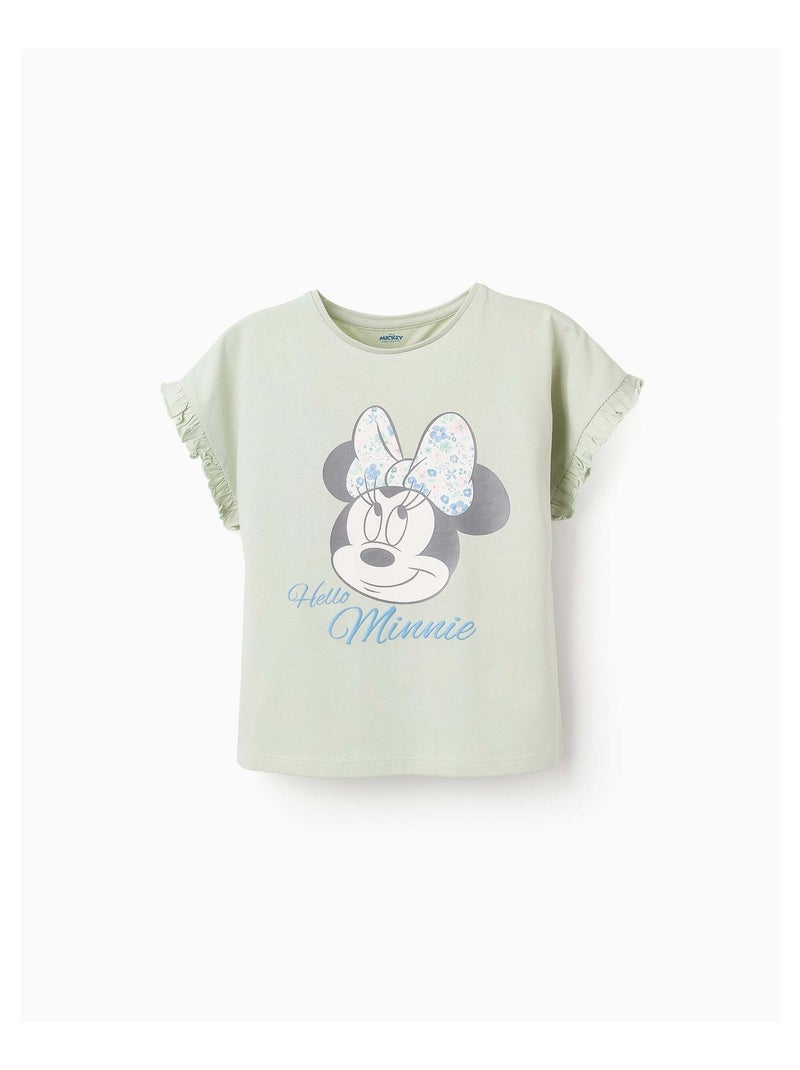 T-shirt en Coton à Volants Minnie Vert clair - Kiabi