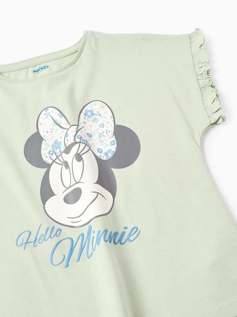 T-shirt en Coton à Volants Minnie Vert clair - Kiabi
