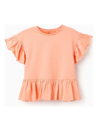 T-shirt en Coton à Volants