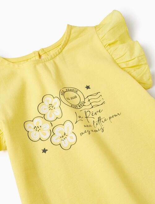 T-shirt En Coton à Volants Pour Fille 'Fleurs' manches courtes MATISSE - Kiabi