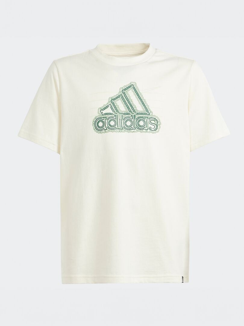 T-shirt en coton 'Adidas' Crème/vert - Kiabi