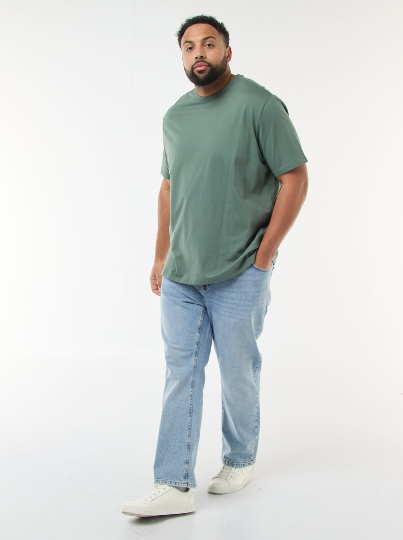 T-shirt en coton au toucher doux Vert - Kiabi