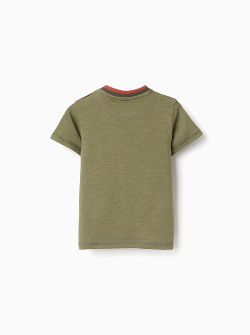 T-shirt en coton avec cactus brodé - Kiabi
