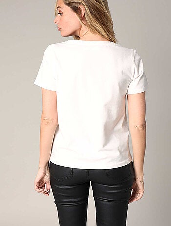 T-shirt en coton avec cœurs brodés
'Deeluxe'