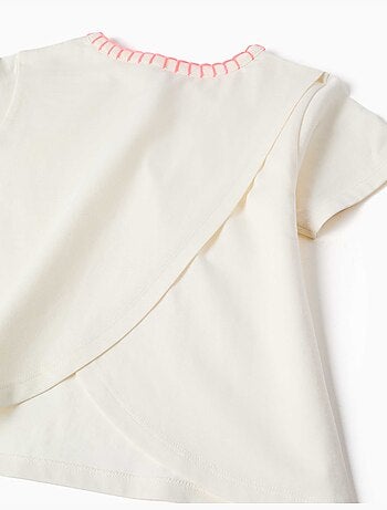 T-shirt en coton avec col brodé