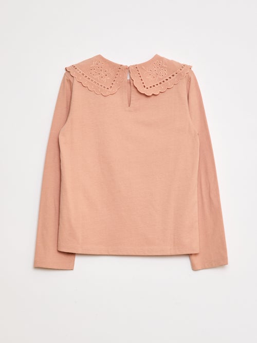 T-shirt en coton avec col brodé - Kiabi T-shirt en coton avec col brodé - Kiabi