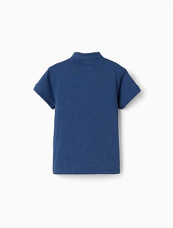 T-shirt en coton avec col mao et poche