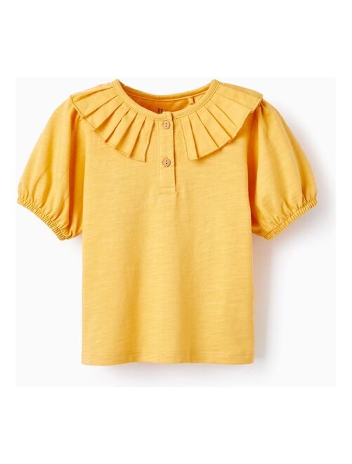 T-shirt en Coton avec Col Plissé pour Bébé Fille manches courtes - Kiabi