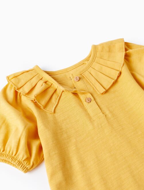 T-shirt en Coton avec Col Plissé pour Bébé Fille manches courtes - Kiabi