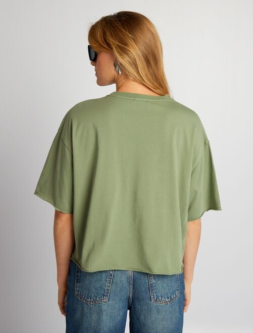 T-shirt en coton avec emmanchures descendues - Kiabi