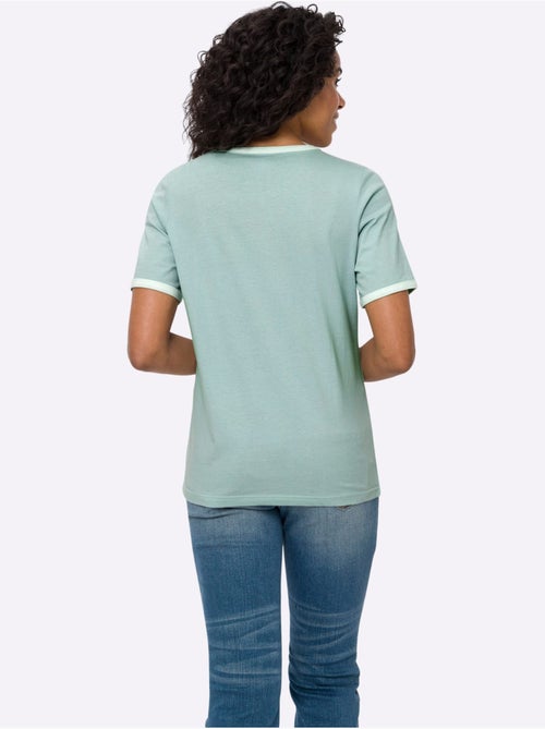 T-shirt en coton avec encolure ronde et manches courtes - Taille standard - Moda Vilona - Kiabi T-shirt en coton avec encolure ronde et manches courtes - Taille standard - Moda Vilona - Kiabi