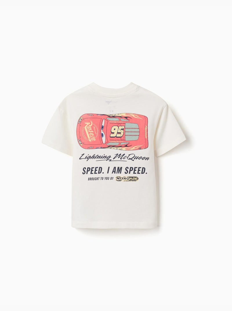 T-shirt en coton avec Flash McQueen Blanc - Kiabi