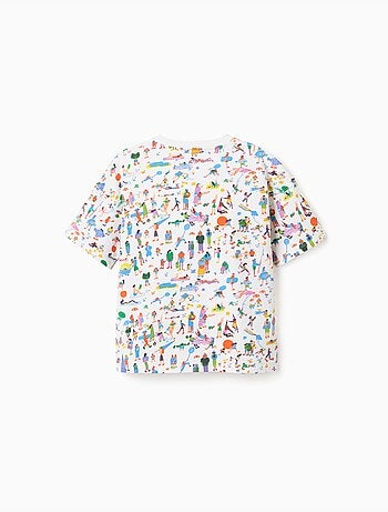 T-shirt en coton avec illustration Carolina Celas x Zippy