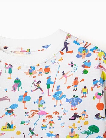 T-shirt en coton avec illustration Carolina Celas x Zippy