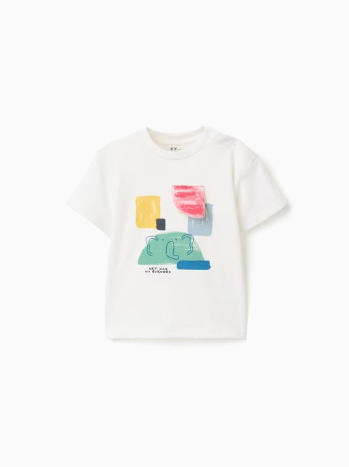 T-shirt en coton avec imprimé à l'avant d'Art - Kiabi