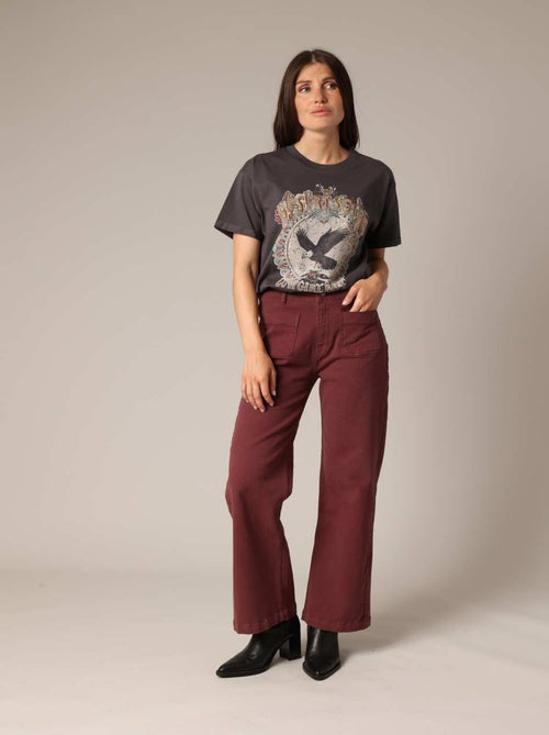T-shirt en coton avec imprimé aigle et message « Desert Soul » 'Deeluxe' - Kiabi